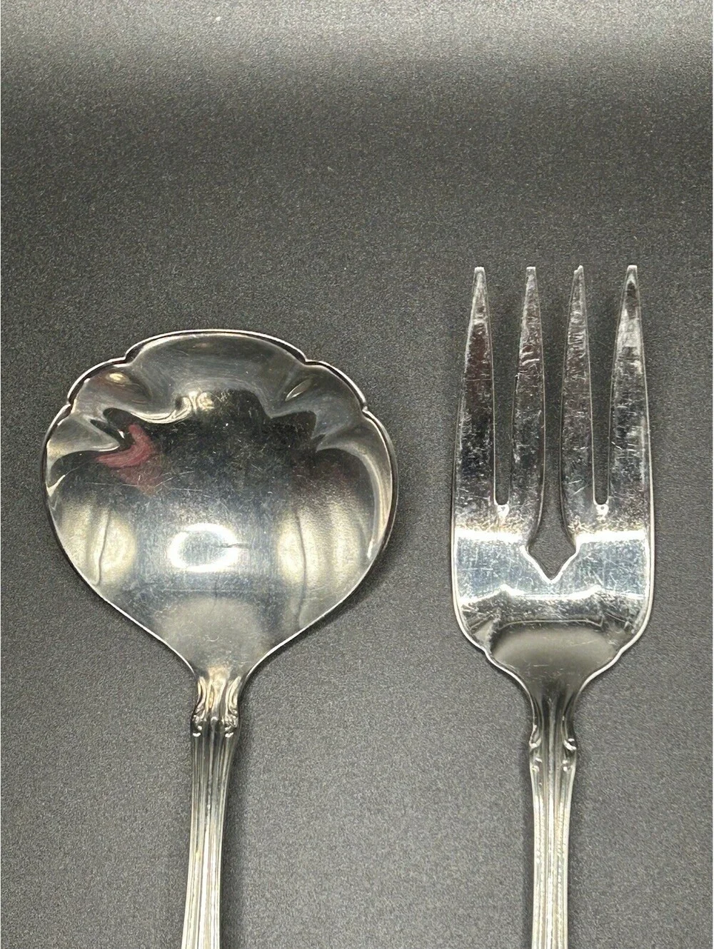 Vintage Set Of Oneida Louisiana Hostess Serving Fork & Ladle, Stainless 1970’s